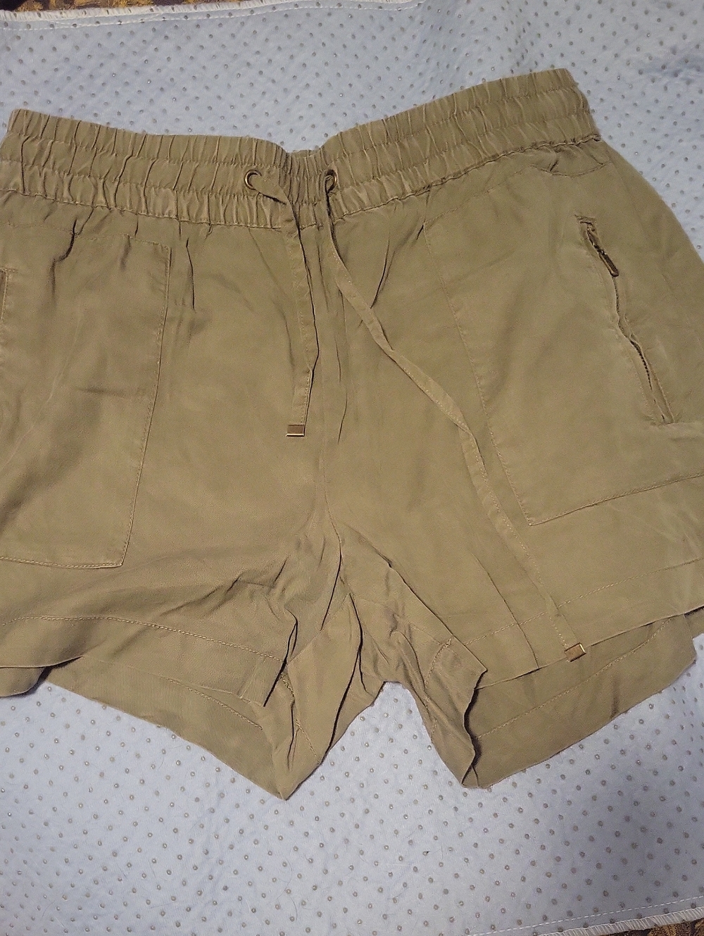 Women's Tan Drawstring Casual Shorts
